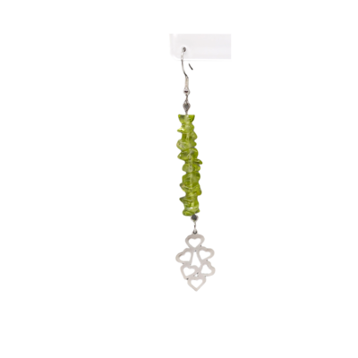 Boucles d'oreille - Peridot et petits cœurs