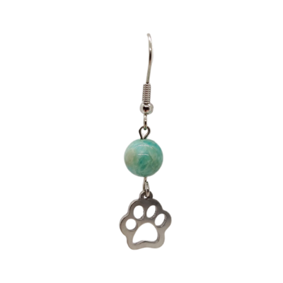Boucles d'oreilles - Amazonite et patoune