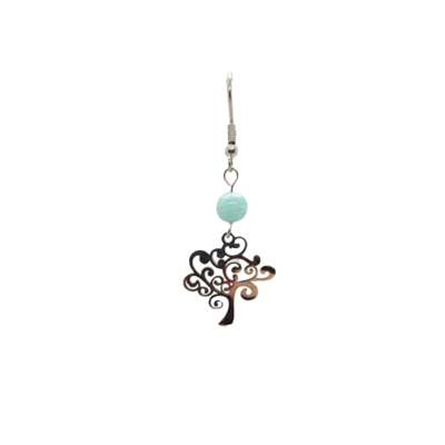 Boucles d'oreilles - Amazonite et arbre de vie