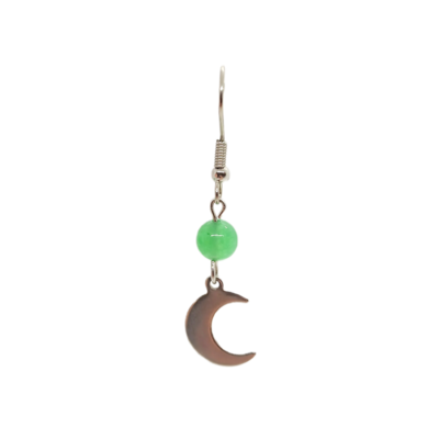 Boucles d'oreilles - Aventurine et croissant de lune