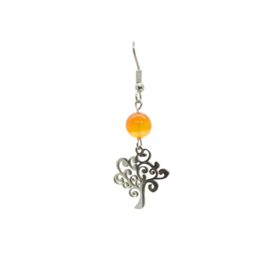 Boucles d'oreilles - Cornaline et arbre de vie
