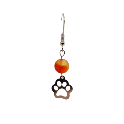 Boucles d'oreilles - Cornaline mate et patoune