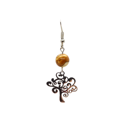 Boucles d'oreilles - Jaspe paysage et arbre de vie