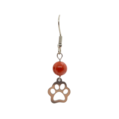 Boucles d'oreilles - Jaspe rouge et patoune