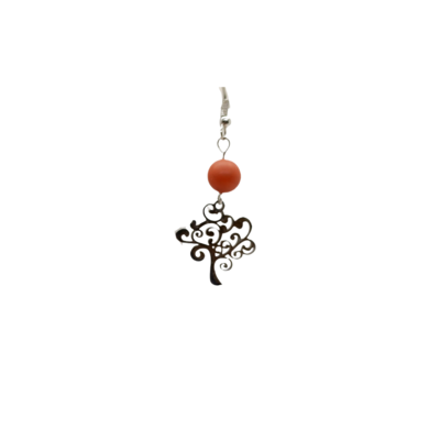 Boucles d'oreilles - Jaspe rouge mat et arbre de vie
