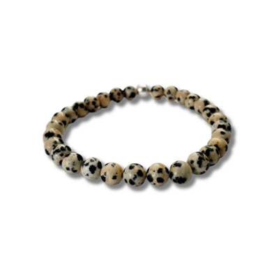 Bracelet jaspe dalmatien 6mm