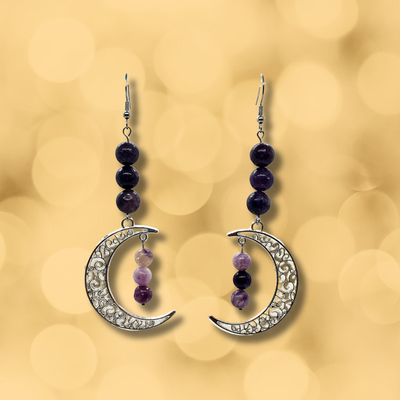 Boucles d'oreilles - Lépidolite - 6 &amp; 8 mm