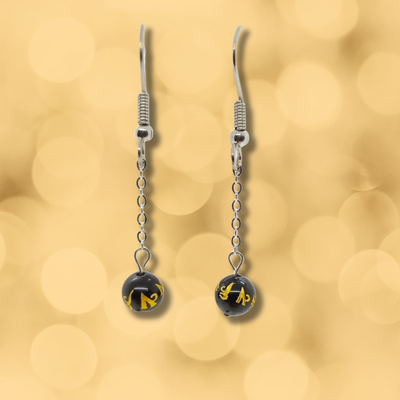 Boucles d'oreilles - Obsidienne sculptée
