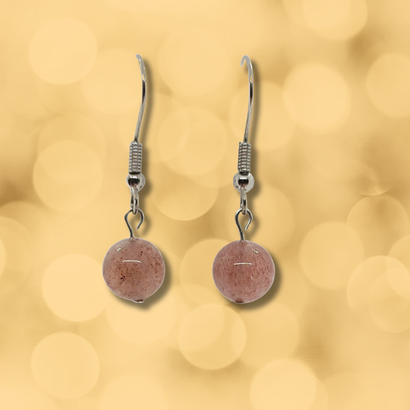 Boucles d'oreilles - Quartz Hématoïde
