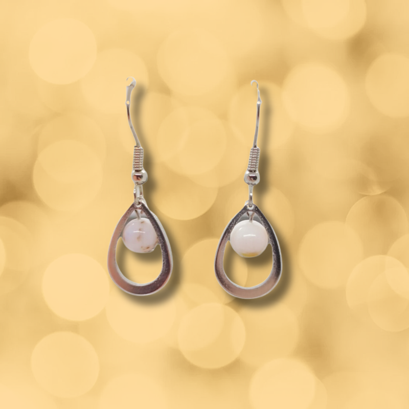 Boucles d'oreilles - Opale rose
