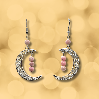 Boucles d'oreilles - Rhodonite du Pérou - 6 mm