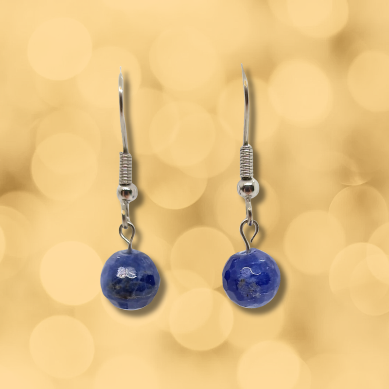 Boucles d'oreilles - Sodalite facettée