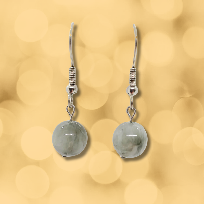 Boucles d'oreilles - Œil-de-chat, Chrysobéryl - 8 mm