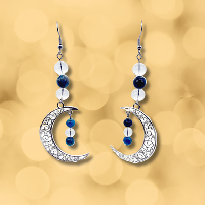 Boucles d'oreilles Apatite et cristal de roche