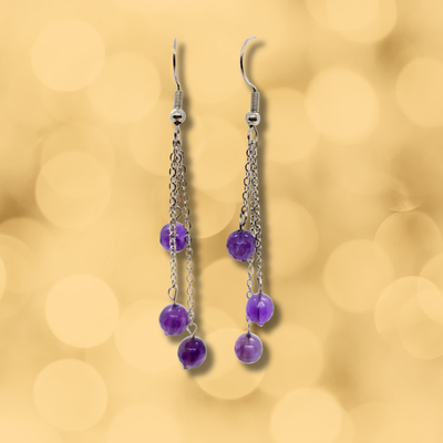 Boucles d'oreilles Améthyste facettée