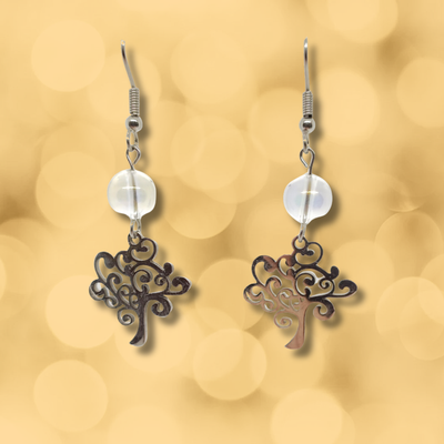 Boucles d'oreilles Angel aura et arbre de vie