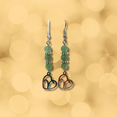 Boucles d'oreilles Astro - Bélier - Aventurine verte mat