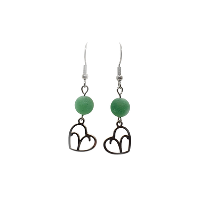 Boucles d&#39;oreilles Astro - Bélier - Aventurine verte mat
