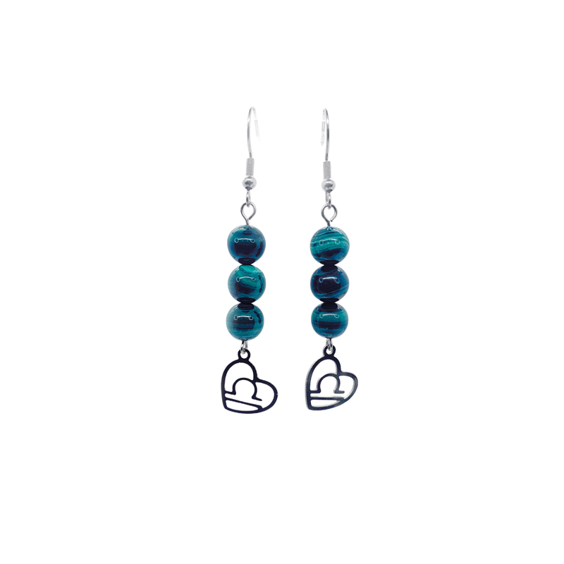 Boucles d&#39;oreilles Astro - Balance - Malachite