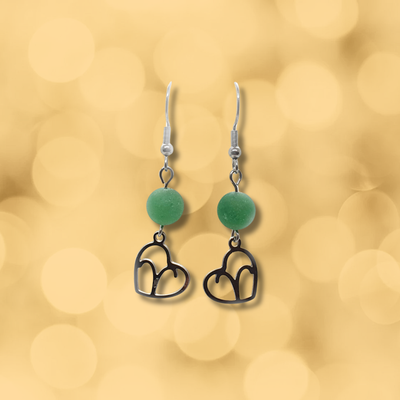 Boucles d'oreilles Astro - Bélier - Aventurine verte mat