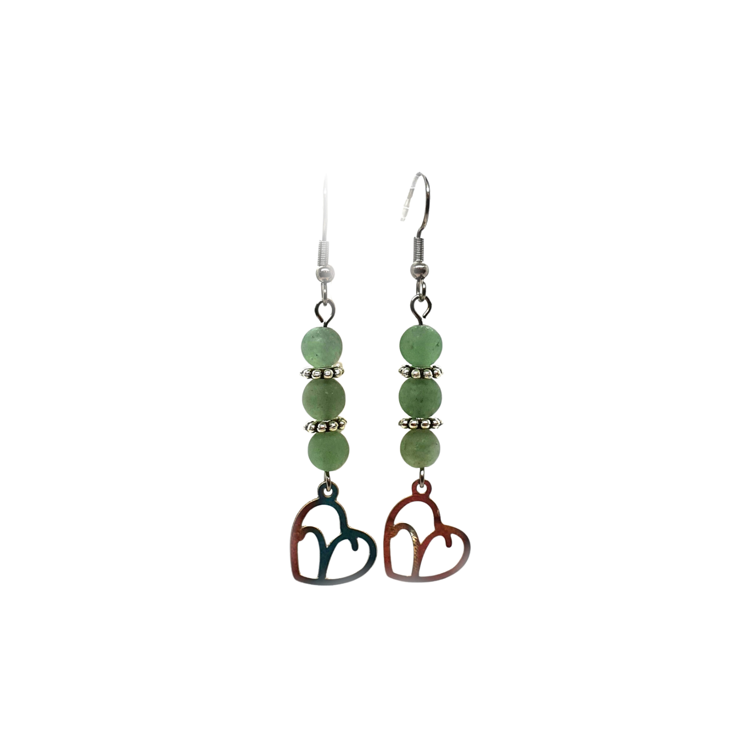 Boucles d&#39;oreilles Astro - Bélier - Aventurine verte mat