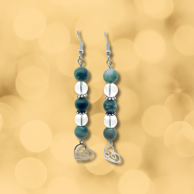 Boucles d'oreilles Astro - Cancer - Agate mousse mat