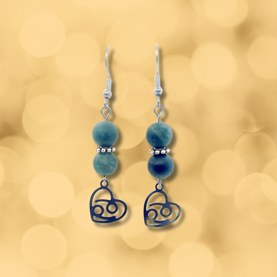 Boucles d'oreilles Astro - Cancer - Agate mousse mat