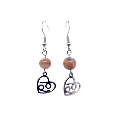 Boucles d&#39;oreilles Astro - Cancer - Pierre de lune