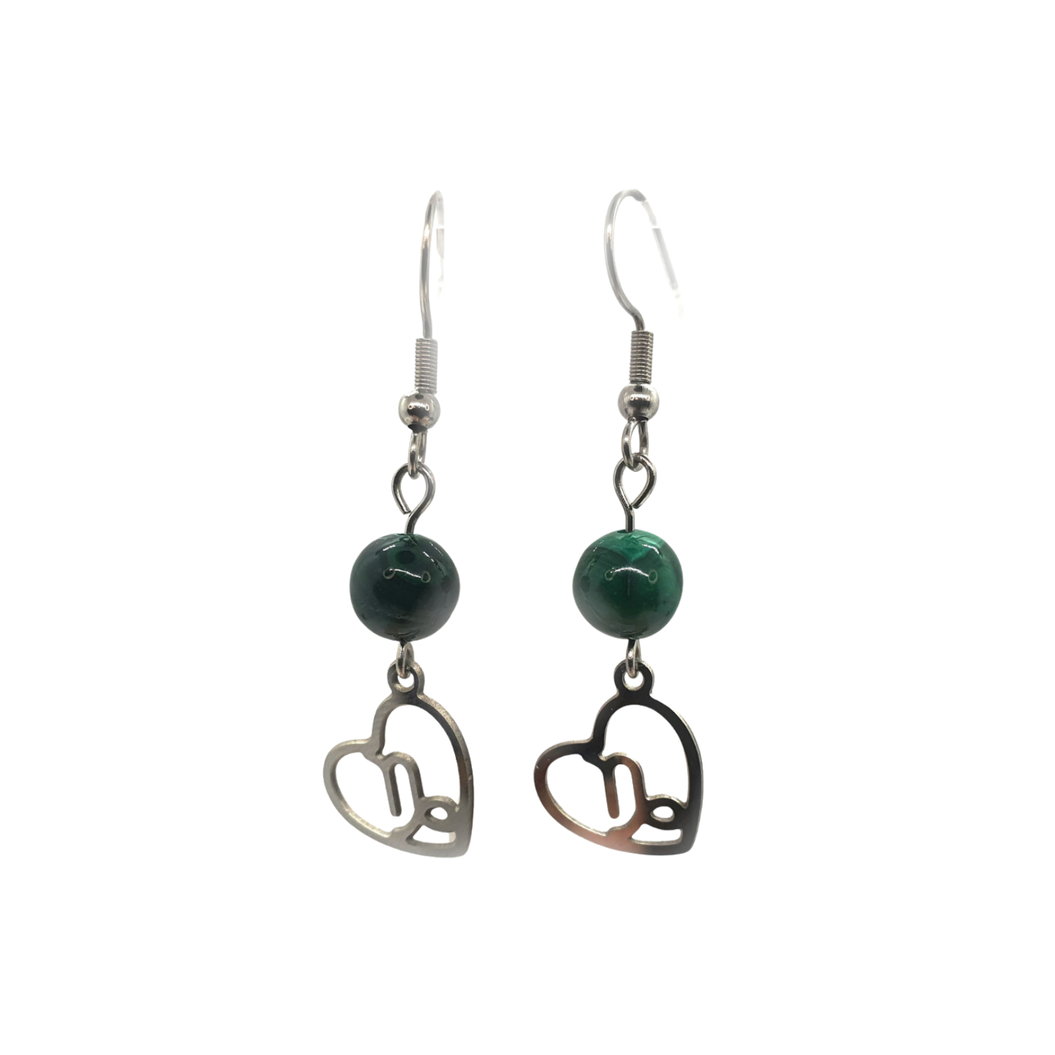 Boucles d&#39;oreilles Astro - Capricorne - Malachite