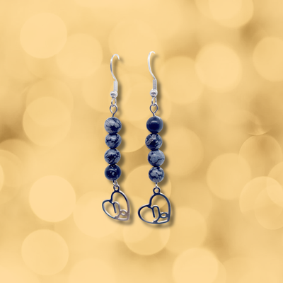 Boucles d'oreilles Astro - Capricorne - Obsidienne Flocon de neige