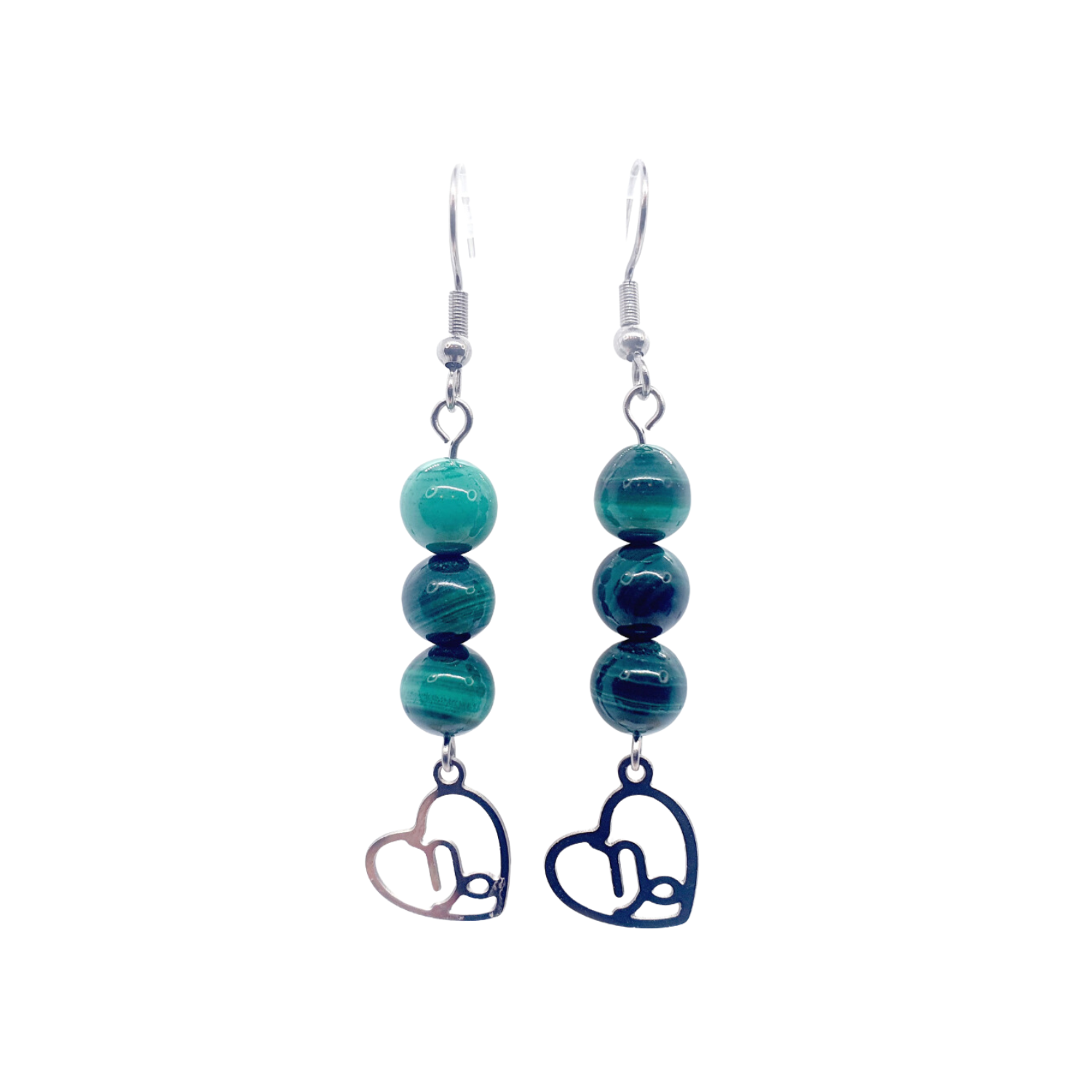 Boucles d&#39;oreilles Astro - Capricorne - Malachite