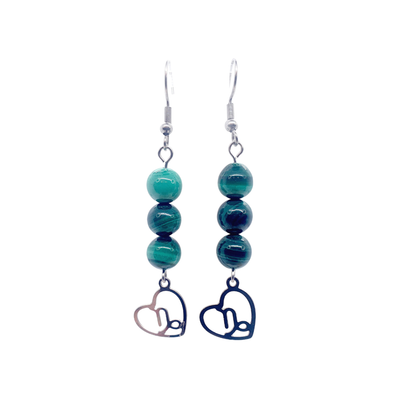 Boucles d&#39;oreilles Astro - Capricorne - Malachite