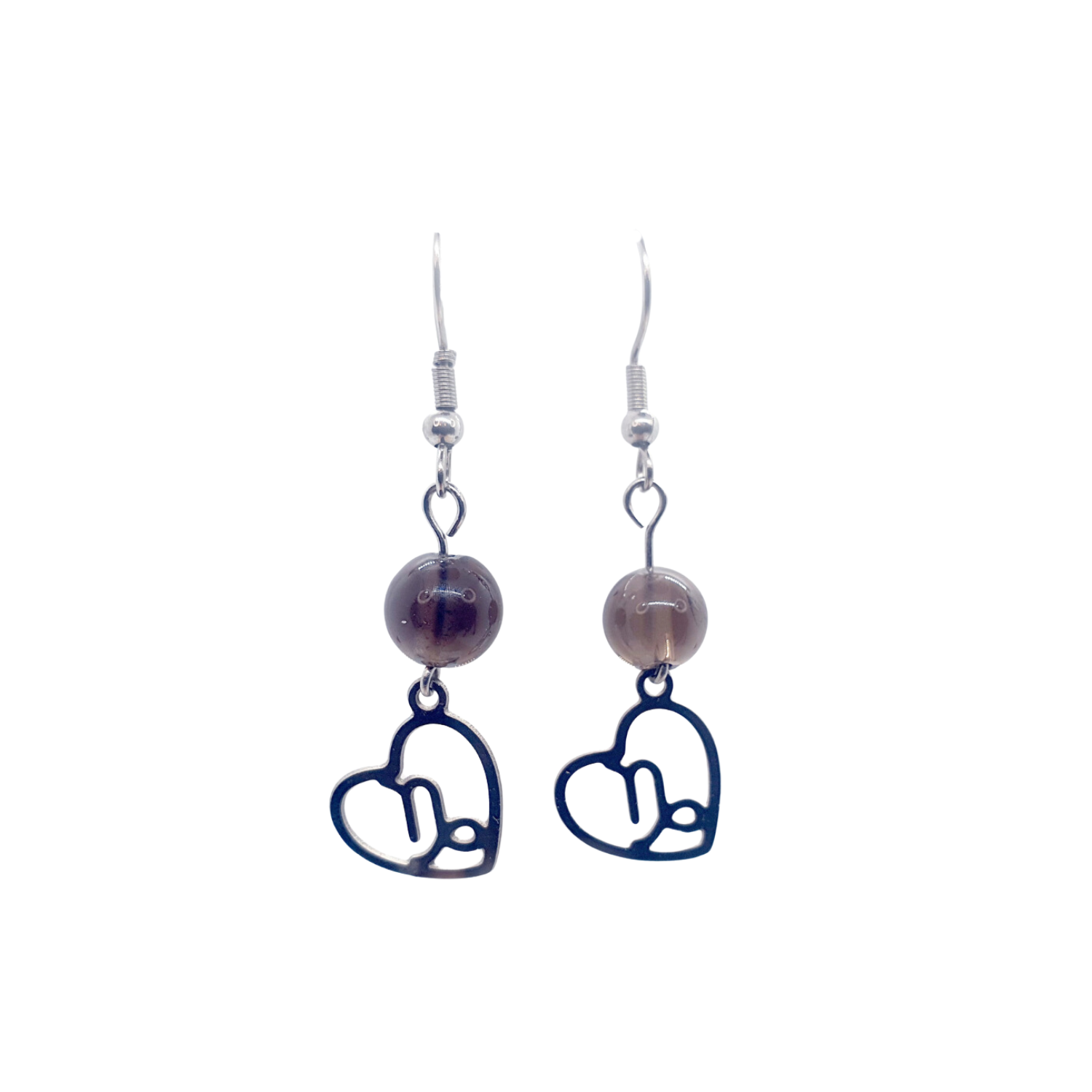 Boucles d&#39;oreilles Astro - Capricorne - Quartz fumé