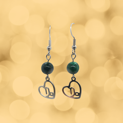 Boucles d'oreilles Astro - Capricorne - Malachite