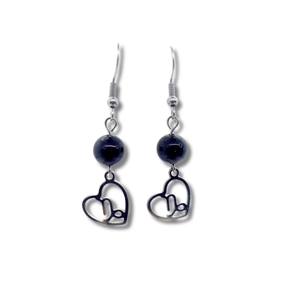 Boucles d&#39;oreilles Astro - Capricorne - Onyx