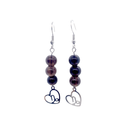 Boucles d&#39;oreilles Astro - Capricorne - Quartz fumé