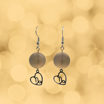 Boucles d'oreilles Astro - Capricorne - Quartz fumé mat