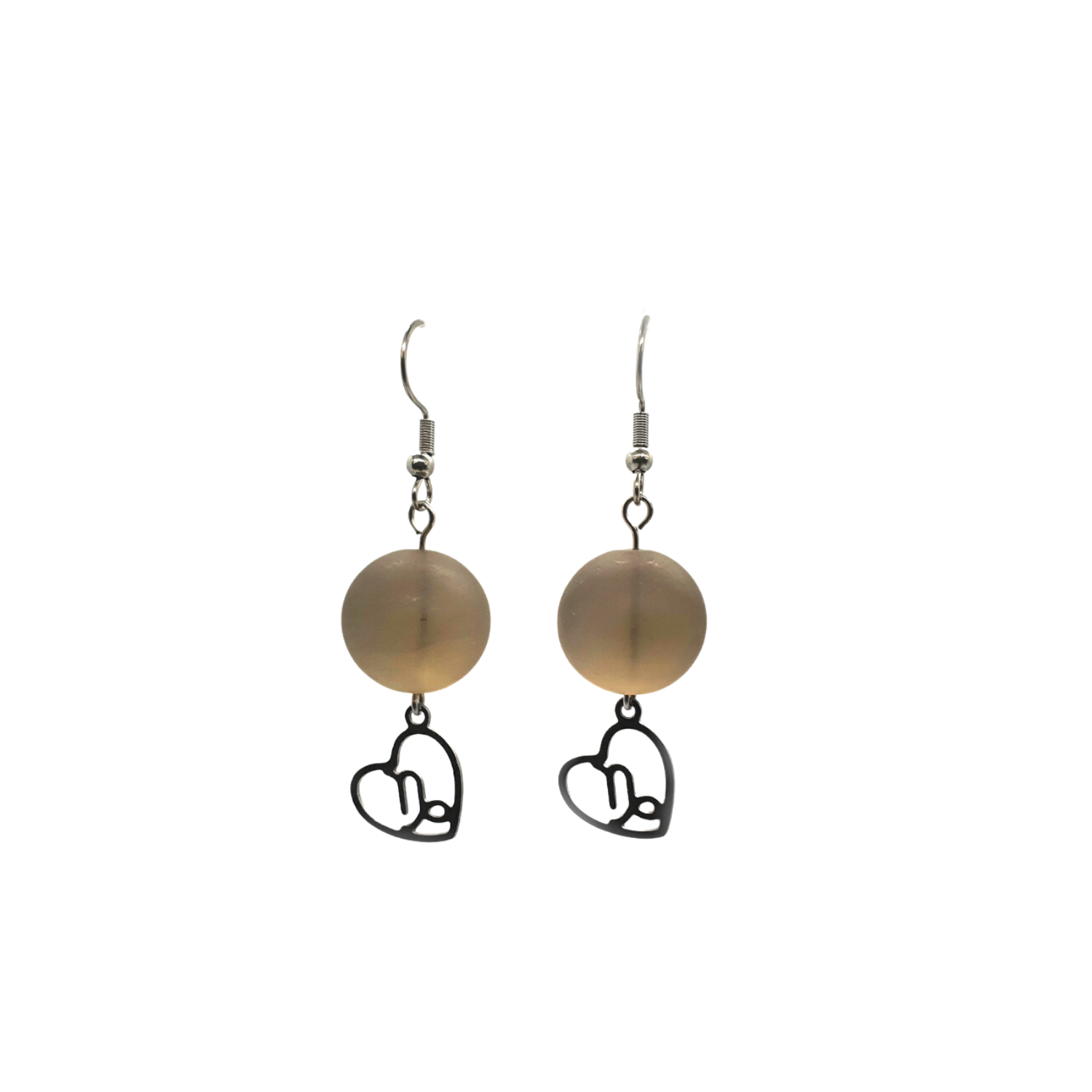 Boucles d&#39;oreilles Astro - Capricorne - Quartz fumé mat
