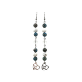 Boucles d&#39;oreilles Astro - Gémeaux - Apatite Howlite &amp; Cristal de roche