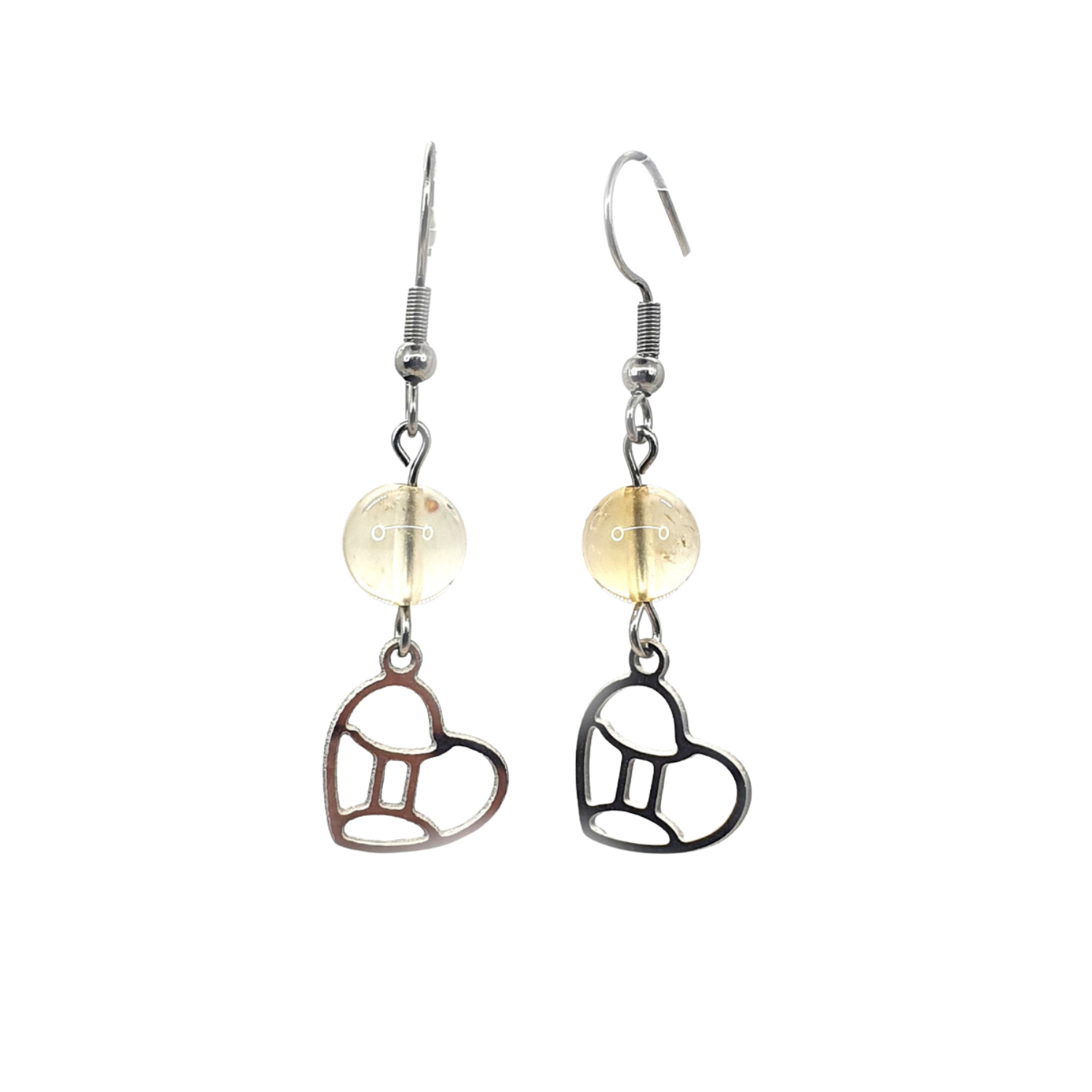 Boucles d&#39;oreilles Astro - Gémeaux - Citrine