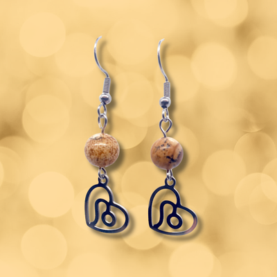 Boucles d'oreilles Astro - Lion - Jaspe paysage