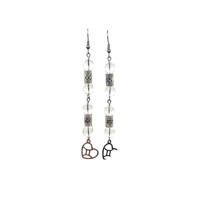 Boucles d&#39;oreilles Astro - Gémeaux - Cristal de roche