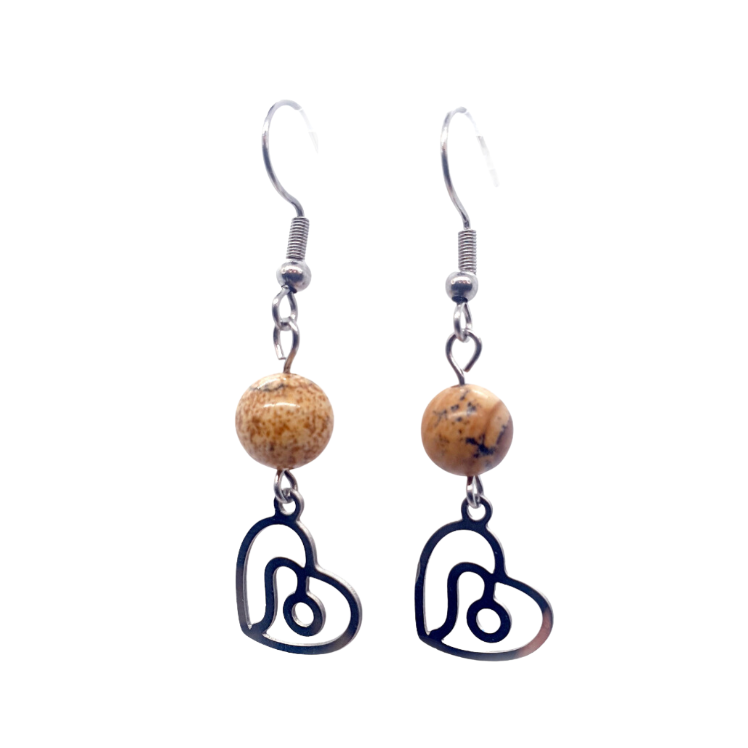 Boucles d&#39;oreilles Astro - Lion - Jaspe paysage