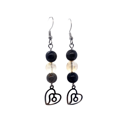 Boucles d&#39;oreilles Astro - Lion - Labradorite &amp; Citrine