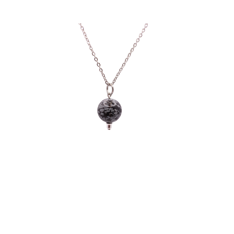 Collier et pendule - Obsidienne Flocon de neige