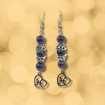 Boucles d'oreilles Astro - Poisson - Améthyste