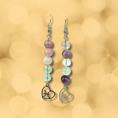 Boucles d'oreilles Astro - Poisson - Fluorite