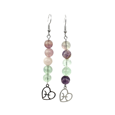 Boucles d&#39;oreilles Astro - Poisson - Fluorite