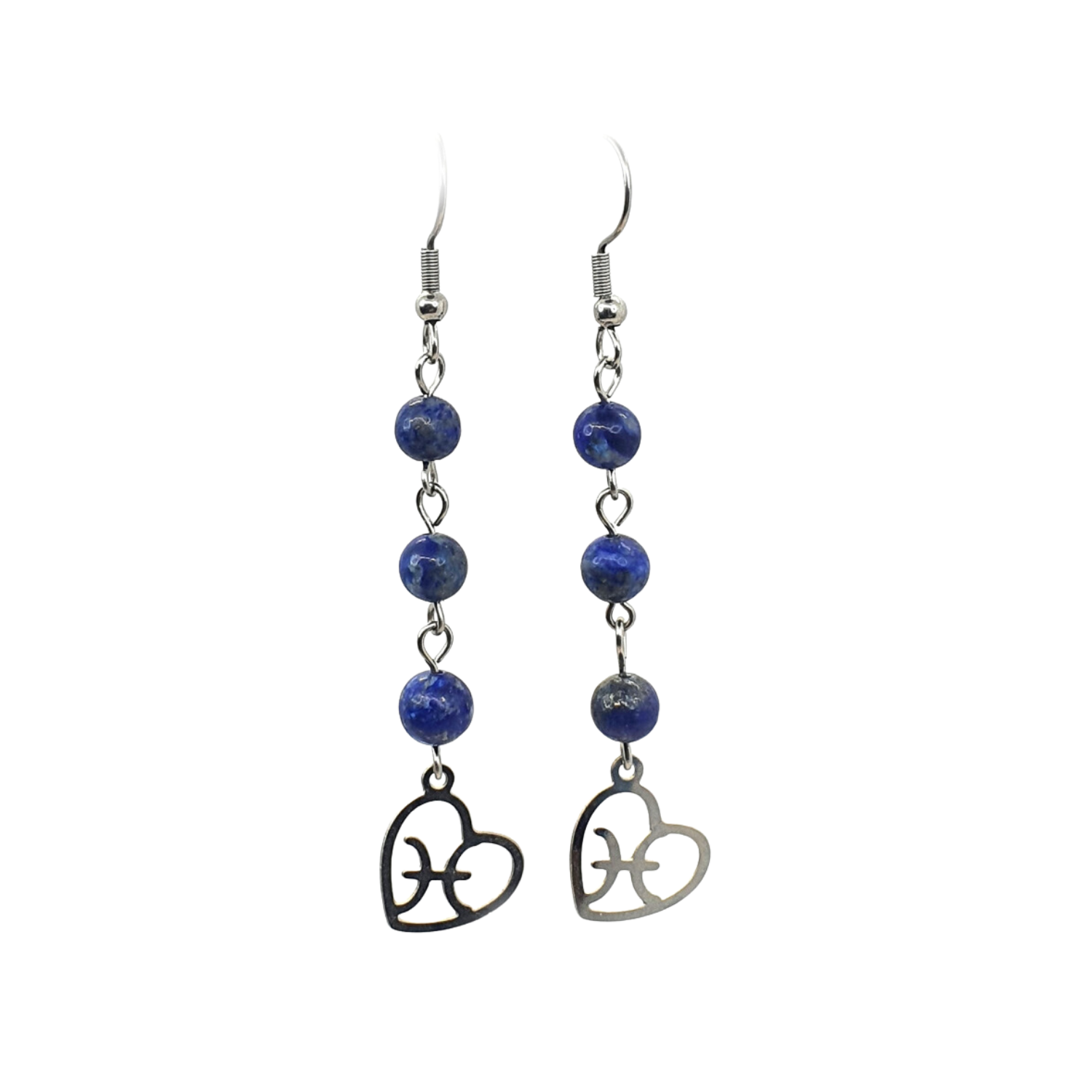 Boucles d&#39;oreilles Astro - Poisson - Lapis-Lazuli