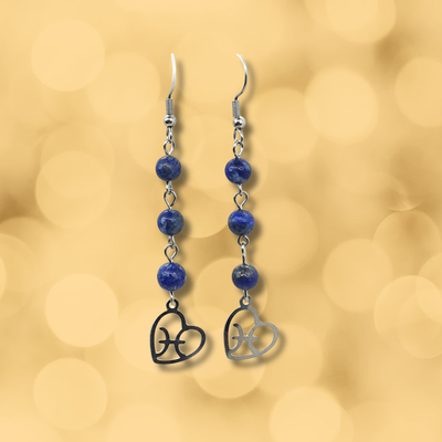 Boucles d'oreilles Astro - Poisson - Lapis-Lazuli
